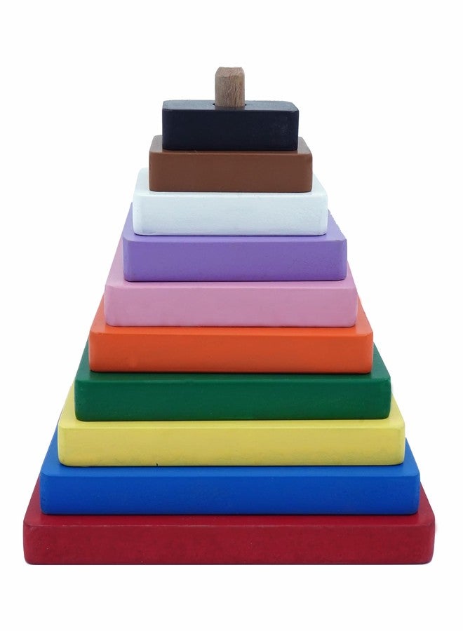 Tantrums Preschool Wooden Graded Tower Puzzle for Kids to Develop Eye Coordination | Fun Educational BlocksToy |Puzzle for Concentration (Multicolour Single) (Rectangle), Set Of 1 - Image 1