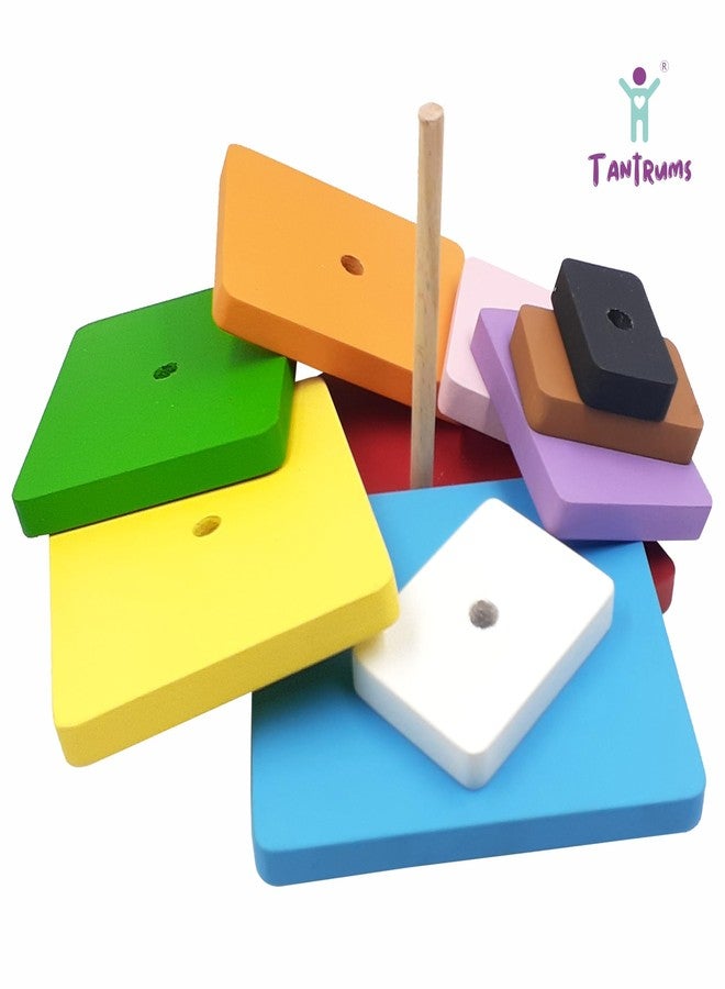 Tantrums Preschool Wooden Graded Tower Puzzle for Kids to Develop Eye Coordination | Fun Educational BlocksToy |Puzzle for Concentration (Multicolour Single) (Rectangle), Set Of 1 - Image 4