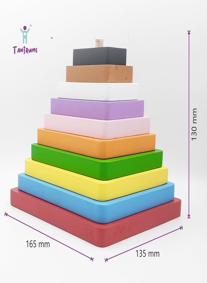 Tantrums Preschool Wooden Graded Tower Puzzle for Kids to Develop Eye Coordination | Fun Educational BlocksToy |Puzzle for Concentration (Multicolour Single) (Rectangle), Set Of 1 - Image 2