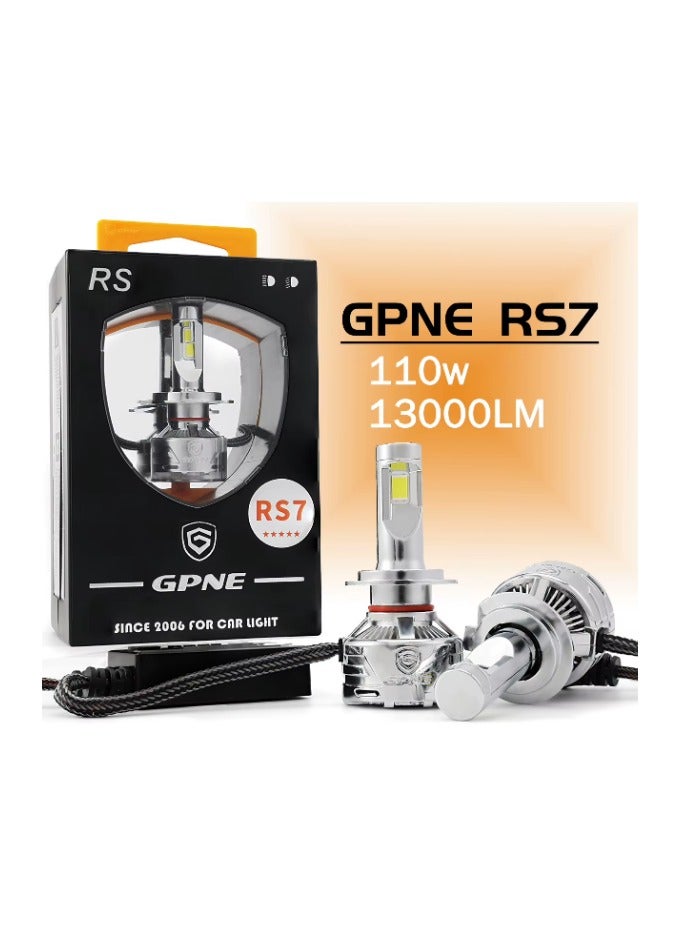 GPNE H4 RS7 LED Headlight Bulb 110W/Lamp Nature White 6000K 28000LM 9-32V DC