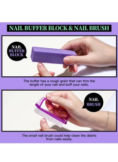Generic 12-Piece Manicure and Pedicure Tools Kit, Nail Files 100/180, Nail Buffer Block, Nail Cuticle Nippers, Toenail File, Nail Brush  - Image 4