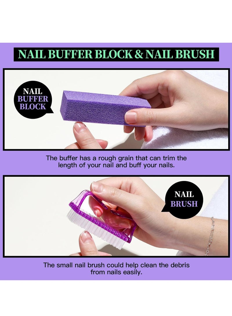 12-Piece Manicure and Pedicure Tools Kit, Nail Files 100/180, Nail Buffer Block, Nail Cuticle Nippers, Toenail File, Nail Brush - Image 4