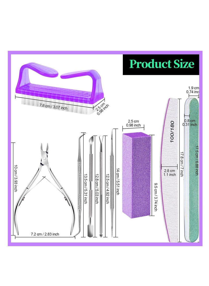 12-Piece Manicure and Pedicure Tools Kit, Nail Files 100/180, Nail Buffer Block, Nail Cuticle Nippers, Toenail File, Nail Brush - Image 2
