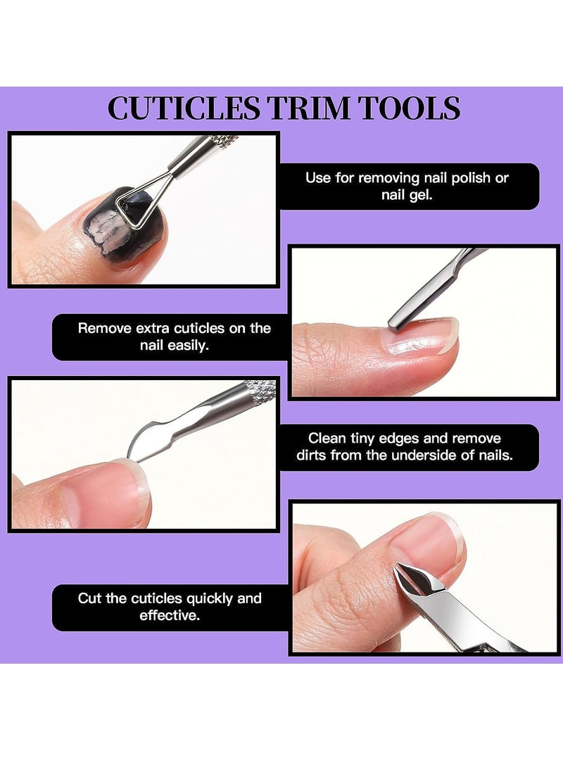 12-Piece Manicure and Pedicure Tools Kit, Nail Files 100/180, Nail Buffer Block, Nail Cuticle Nippers, Toenail File, Nail Brush - Image 5