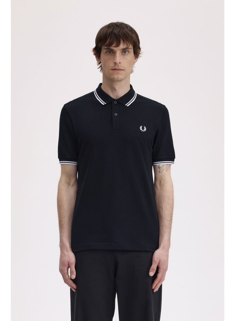 Fred Perry Polo shirt with contrast trim | Premium breathable mesh cotton short sleeve casual shirt with laurel wreath logo. - Image 1