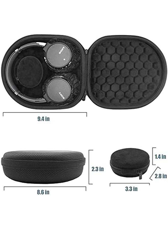 Procases Hard Case For Sony Whch520 Wh1000Xm4 Wh1000Xm5 Whch720N Whxb910N Whch710N Whxb900N Bose 700 Qc35 Ii Wireless Noise Cancelling Headphones Travel Carrying Bag With 2 Dust Covers Black - Image 3