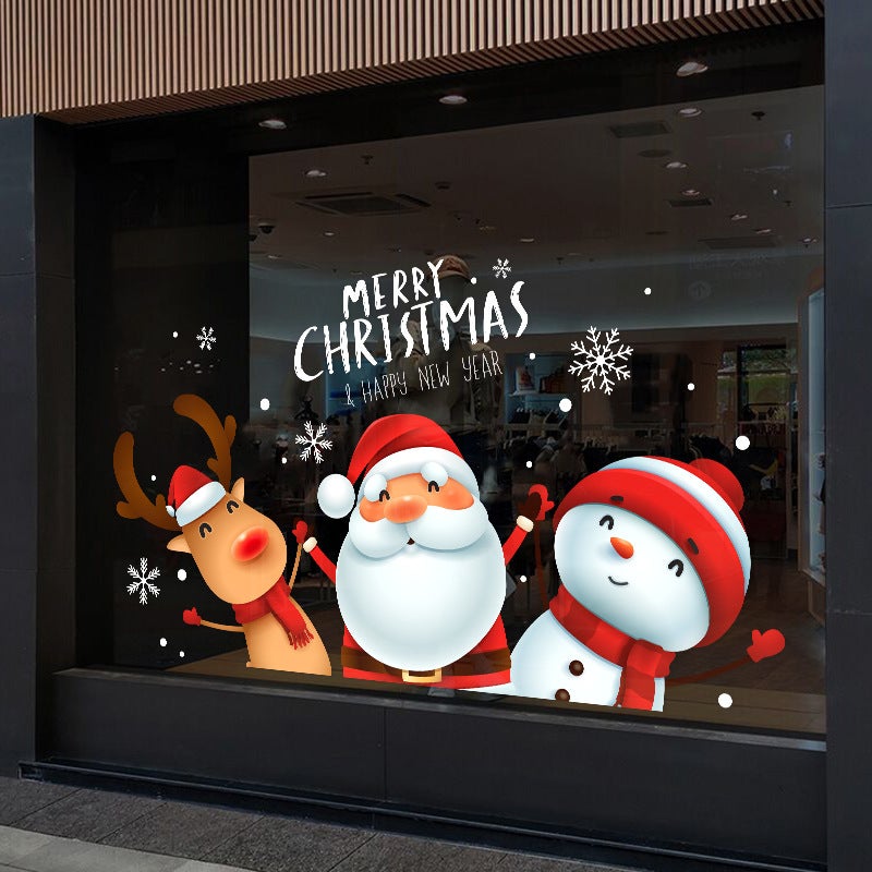 2026 New Year'S Day Christmas Decorative Window Stickers Shopping Mall Window Stickers Arrangement Window Stickers Glass Door Stickers Window Decals - Image 3