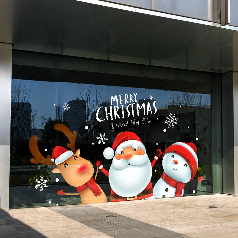 2026 New Year'S Day Christmas Decorative Window Stickers Shopping Mall Window Stickers Arrangement Window Stickers Glass Door Stickers Window Decals - Image 2