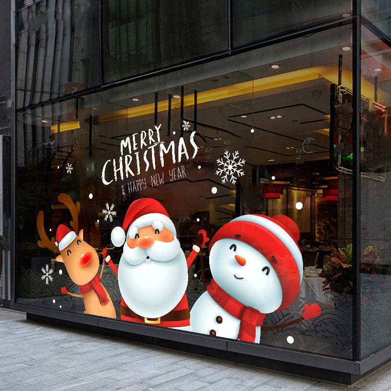 2026 New Year'S Day Christmas Decorative Window Stickers Shopping Mall Window Stickers Arrangement Window Stickers Glass Door Stickers Window Decals - Image 4
