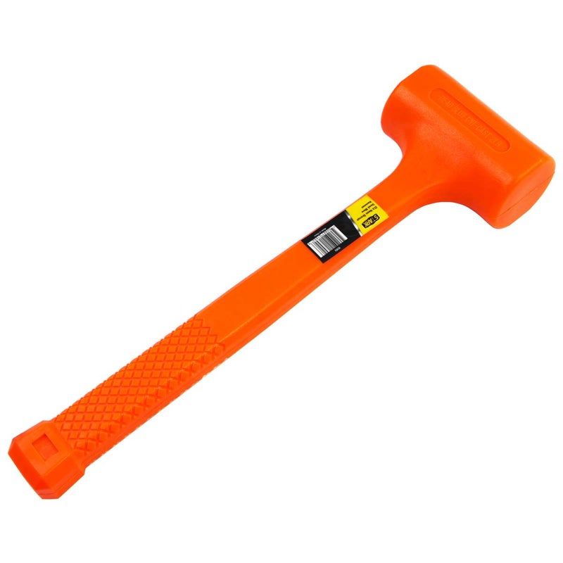 Stark USA 9-Pounds Dead Blow Hammer Mallet with Non-Marring Rubber Coating 9lbs Head Checkered Grip Handle Rebound Resistant Unibody Molded, Orange - Image 2