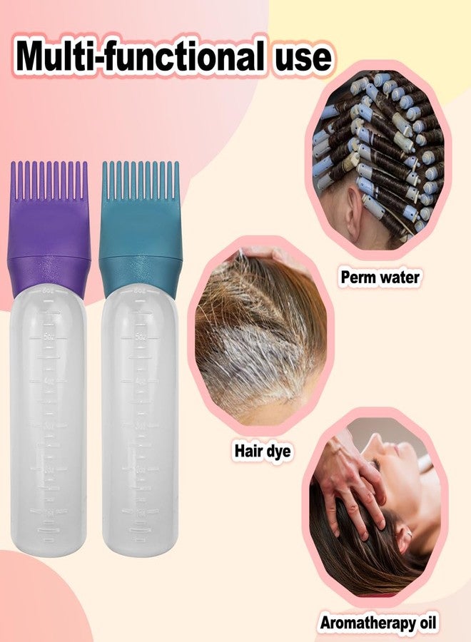 ايلان مجموعة إيلان المكونة من 4 زجاجات مشط لتوزيع زيت الشعر، زجاجة مشط لتوزيع زيت فروة الرأس (رمادي + بنفسجي + أحمر + أخضر) - Image 5