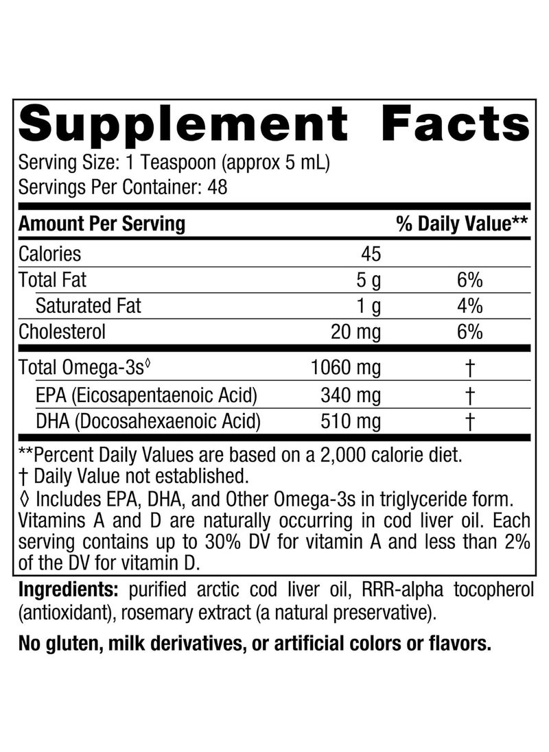 Arctic Cod Liver Oil Plain 8 Oz.
