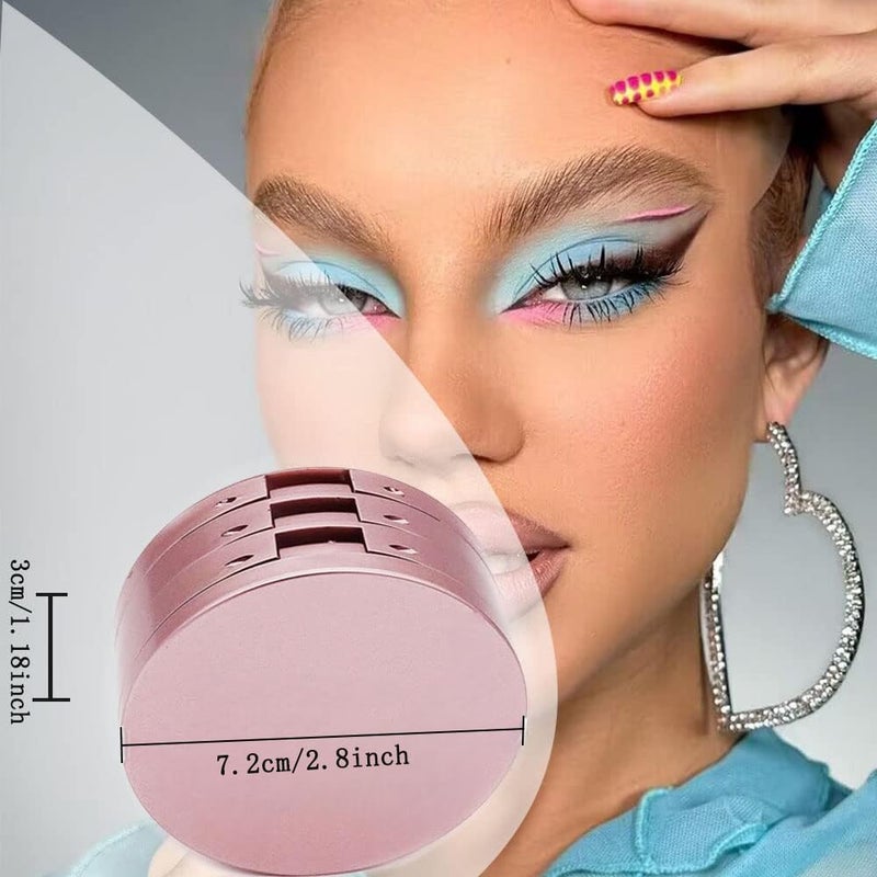 JYHi 3 Layers Eyelash Storege Box with Mirror Circle Eyelash Holder Case with Lashes Trays & New Lash Clip Applicator Eye Makeup Tool for Women Girls Travel Case Pink - Image 4
