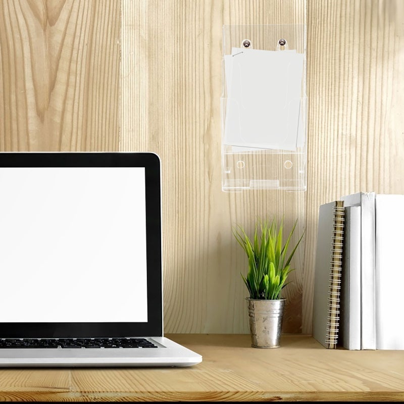 Desktop File Storage Rack Wall Mount Brochure Rack Multi-layer A6 Pamphlet Holder Office Supply - Image 4