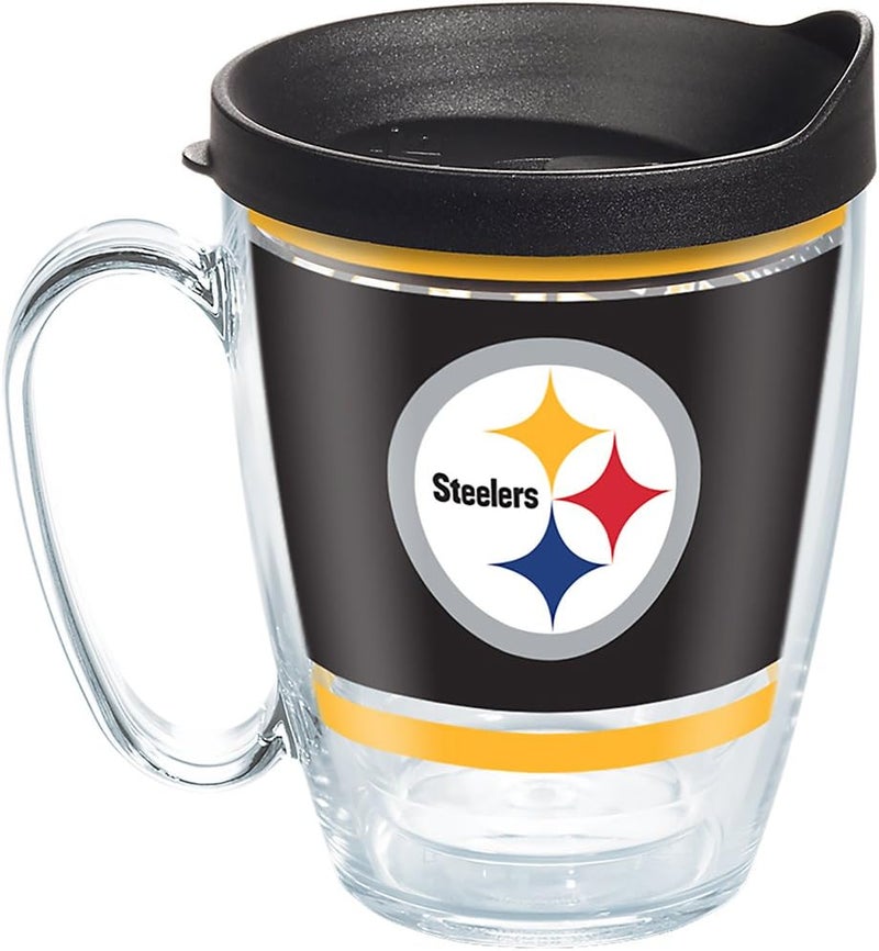 TERVIS Made in USA Double Walled NFL® Pittsburgh Steelers Insulated Tumbler Cup Keeps Drinks Cold & Hot, 16oz Mug, Legend - Image 1