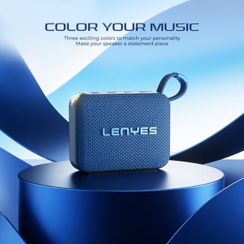 Lenyes S216 Bluetooth Pocket Speaker, 6W, IPX7 Waterproof, Deep Bass, 5Hr Playtime, TWS Stereo, Bluetooth 5.0, TF Card, Carry Strap, Compact and Lightweight, Blue - Image 2