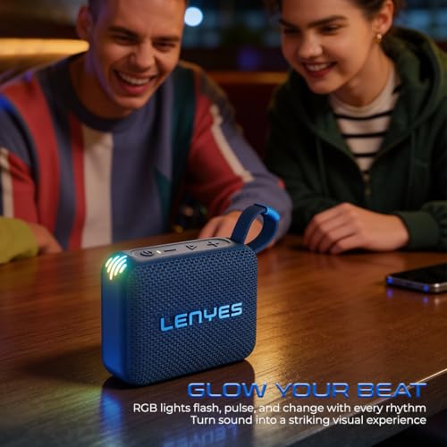 Lenyes S216 Bluetooth Pocket Speaker, 6W, IPX7 Waterproof, Deep Bass, 5Hr Playtime, TWS Stereo, Bluetooth 5.0, TF Card, Carry Strap, Compact and Lightweight, Blue - Image 5