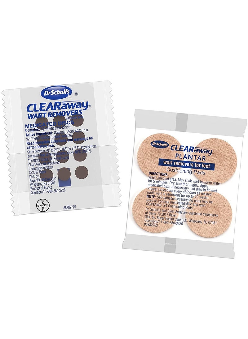 Dr. Scholl's - Clear Away Wart Remover Salicylic Acid 24 medicated cover up discs. Clinically Proven Fast, effective removal of Common Warts and Plantar Warts - Image 1