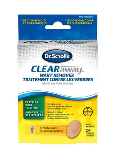 Clear Away Wart Remover Salicylic Acid 24 medicated cover up discs. Clinically Proven Fast, effective removal of Common Warts and Plantar Warts
