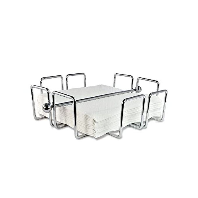 Cuisinox Indoor Outdoor Stainless Steel Napkin Holder with Weighted Arm, 7.5" x 7.5"
