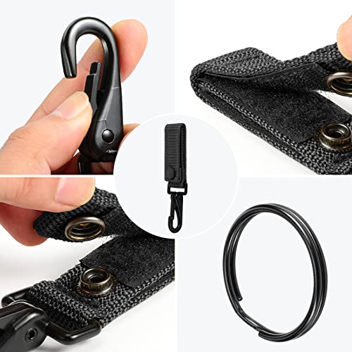 SOWHUP 2-Pack Heavy Duty Belt Keeper Clip Key Holder with Metal Snap and Nylon Molle Strap (Black - 2 packs) - Image 5