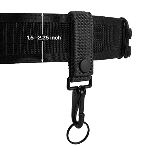 SOWHUP 2-Pack Heavy Duty Belt Keeper Clip Key Holder with Metal Snap and Nylon Molle Strap (Black - 2 packs) - Image 3