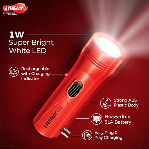 Eveready DL84 Electra, Durable ABS Body, LED, Easy Plug & Play Charging, SLA Battery, Overcharge Protection, Pack of 8 - Image 3