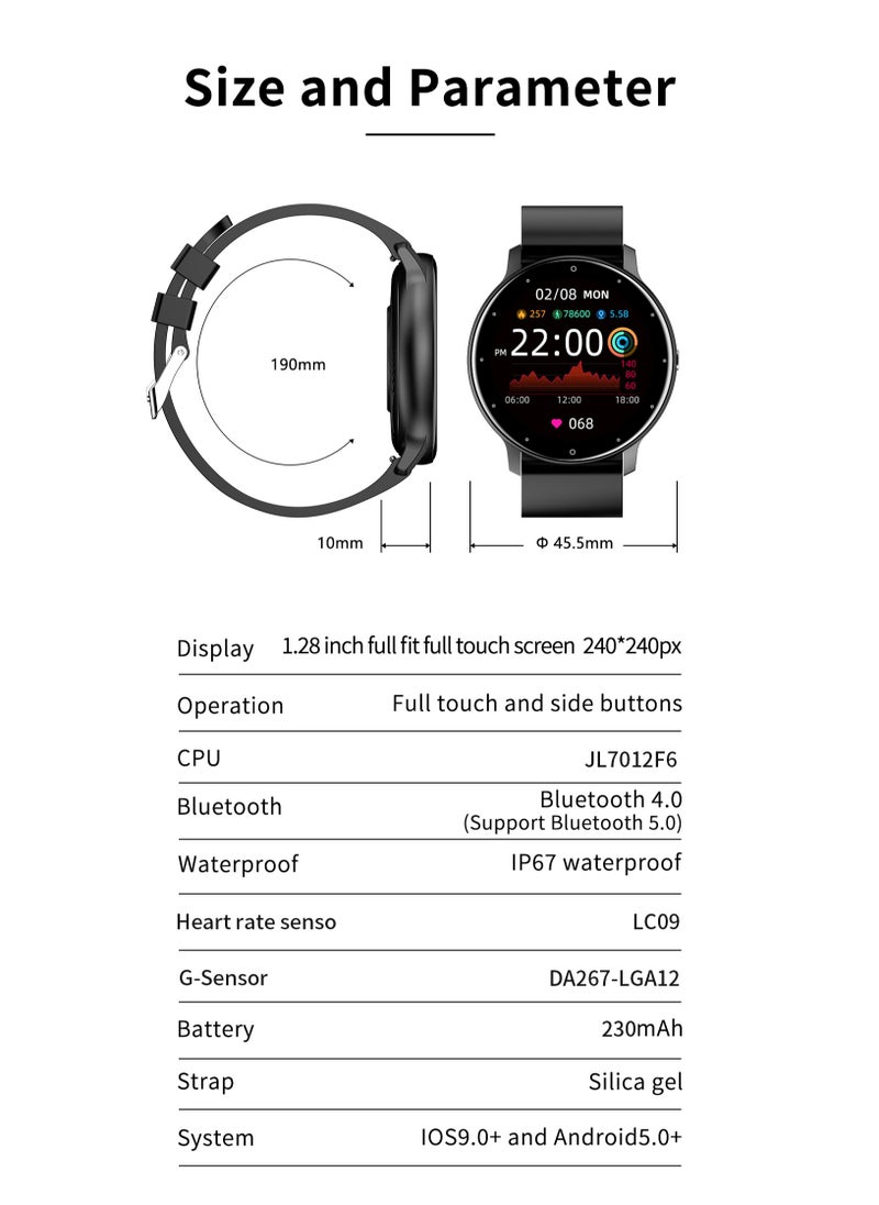 Generic - Smart Watch 1.28'' AMOLED Smart Watches for Men Women Smartwatch with Bluetooth Make/Answer Calls Fitness Modes and Sleep Modes Multi-app Message Reminder Multi Language 230 mAh - Image 1