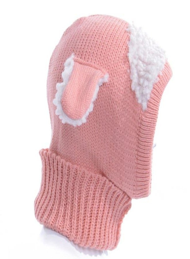 El Regalo Kids Winter Cap- Beanie Warm Hat Hooded Scarf Earflap Knitted Cap for Toddlers & Kids (2-7 Years Old) Pink - Image 2