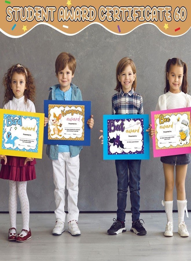 Sherr 60 Pcs Student of Award Certificates for Kids End of School Year Certificate of Achievement Student Recognition Award Achievement Graduation Teacher and Classroom Supplies(Animal) - Image 4
