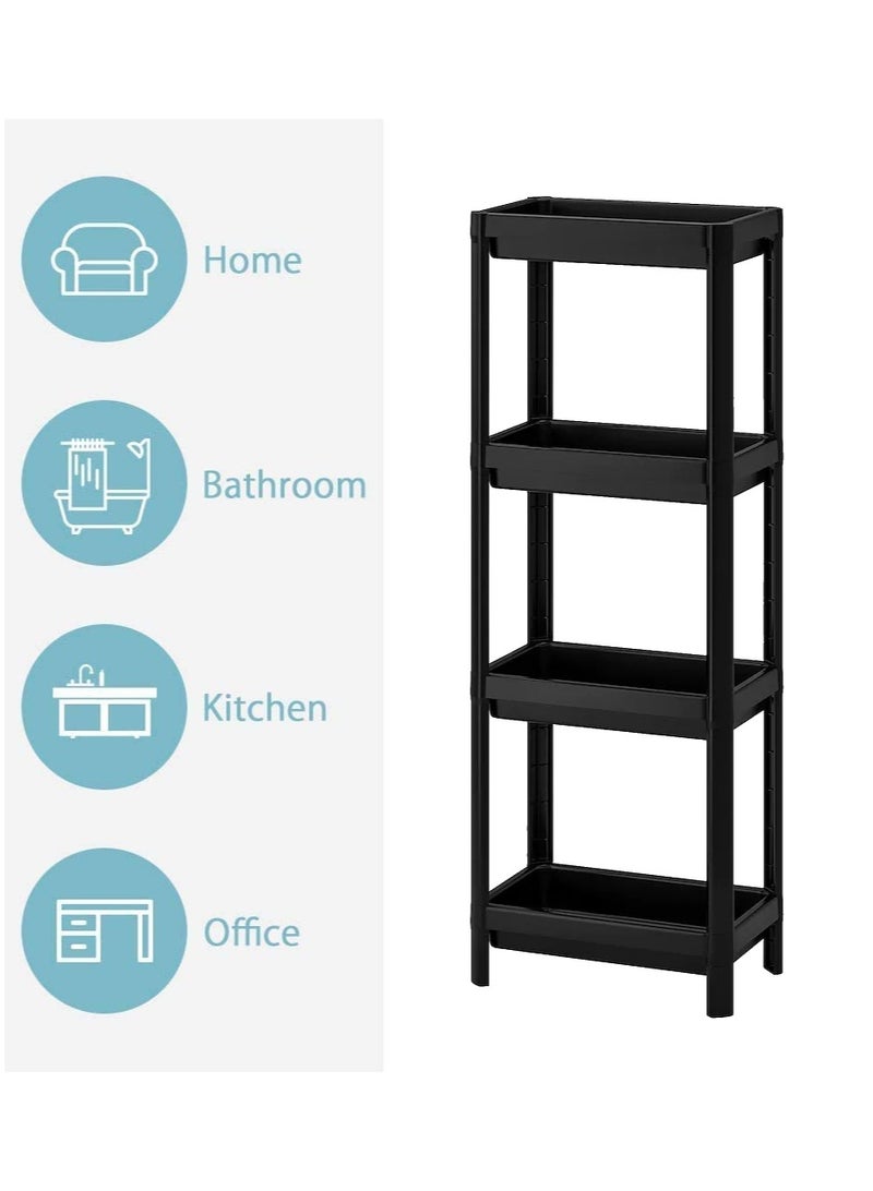 4 Tier Vesken Shower Caddy Corner Shelves Layer Shelving Unit Plastic Shelf For Kitchen Grocery Office Pantry Rack Library Study Room Bedroom Or Toilet Stock Items Storage