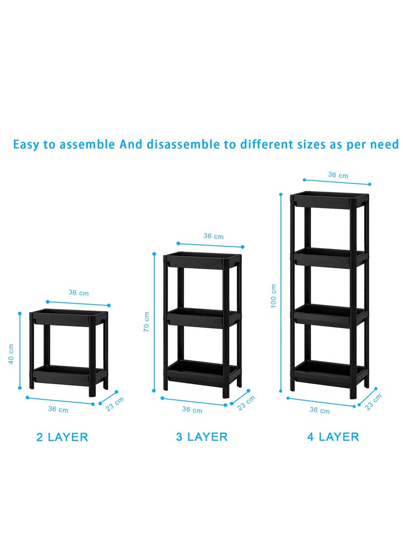 4 Tier Vesken Shower Caddy Corner Shelves Layer Shelving Unit Plastic Shelf For Kitchen Grocery Office Pantry Rack Library Study Room Bedroom Or Toilet Stock Items Storage