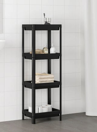 4 Tier Vesken Shower Caddy Corner Shelves Layer Shelving Unit Plastic Shelf For Kitchen Grocery Office Pantry Rack Library Study Room Bedroom Or Toilet Stock Items Storage