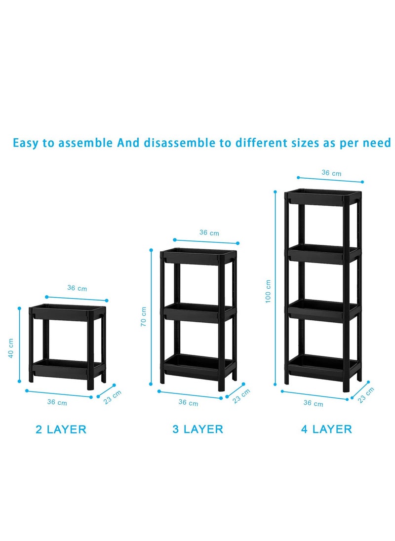 DBLEW 4 Tier Vesken Shower Caddy Corner Shelves Layer Shelving Unit Plastic Shelf For Kitchen Grocery Office Pantry Rack Library Study Room Bedroom Or Toilet Stock Items Storage  - Image 3