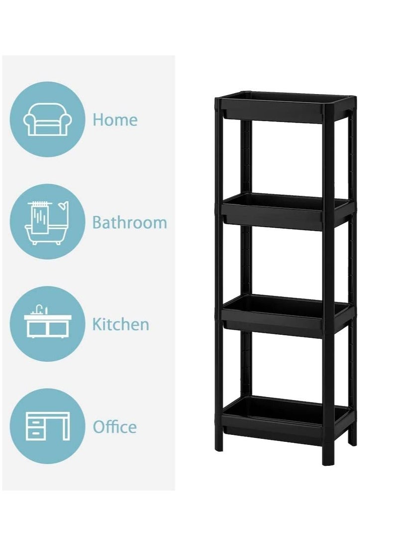 DBLEW 4 Tier Vesken Shower Caddy Corner Shelves Layer Shelving Unit Plastic Shelf For Kitchen Grocery Office Pantry Rack Library Study Room Bedroom Or Toilet Stock Items Storage  - Image 2