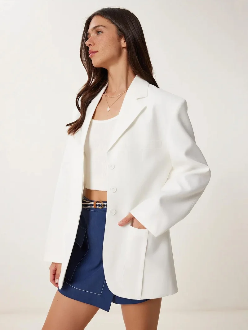 Lovely Istanbul ISTANBUL Buttoned Blazer Jacket with Pockets