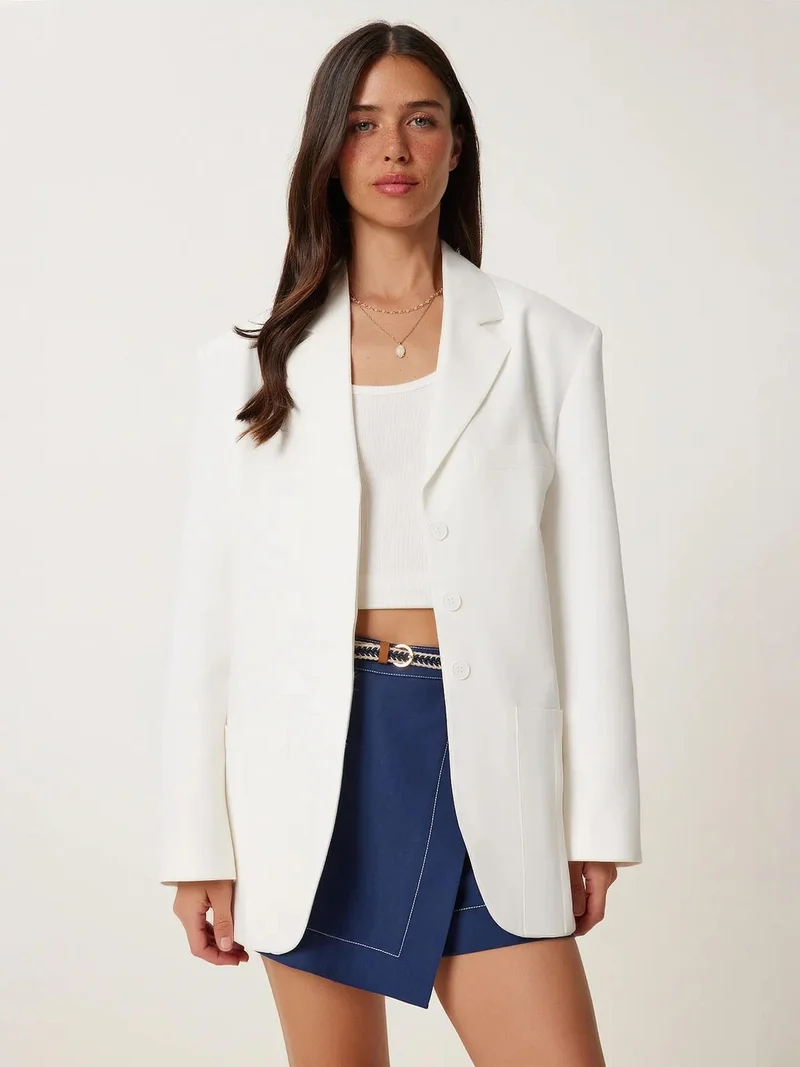 Lovely Istanbul ISTANBUL Buttoned Blazer Jacket with Pockets