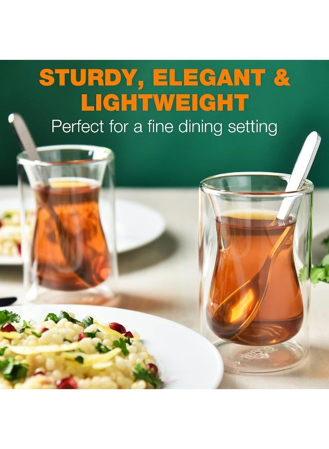 EparÃ© 6 oz Turkish Tea Cups Set of 2 â€“ Heat Resistant Double Wall Turkish Tea Glass â€“ Lightweight and Insulated Borosilicate Glasses - Image 4