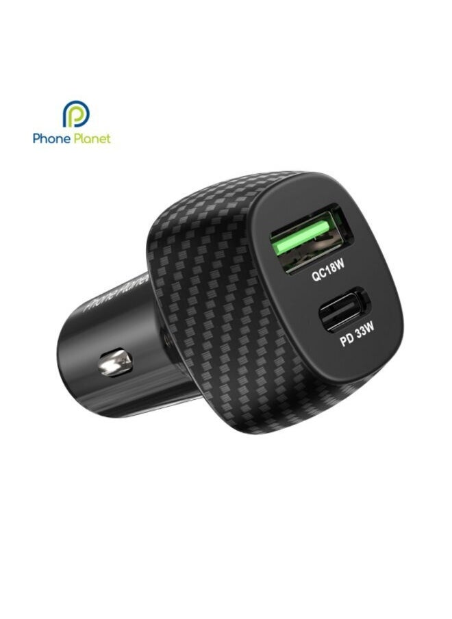 فون بلانيت شاحن سيارة سريع بمنفذين USB بقوة 51 وات  - Image 1