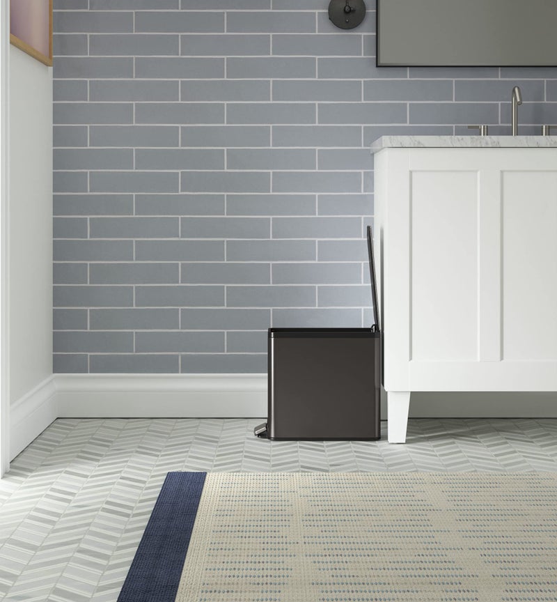 KOHLER 20957-BST Bathroom Trash Can, 2.5 Gallon Step Can, Quiet-Close Trash Can with Foot Pedal, Black Stainless Steel - Image 4