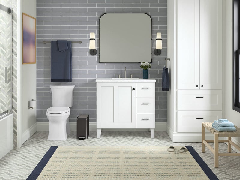 KOHLER 20957-BST Bathroom Trash Can, 2.5 Gallon Step Can, Quiet-Close Trash Can with Foot Pedal, Black Stainless Steel - Image 3