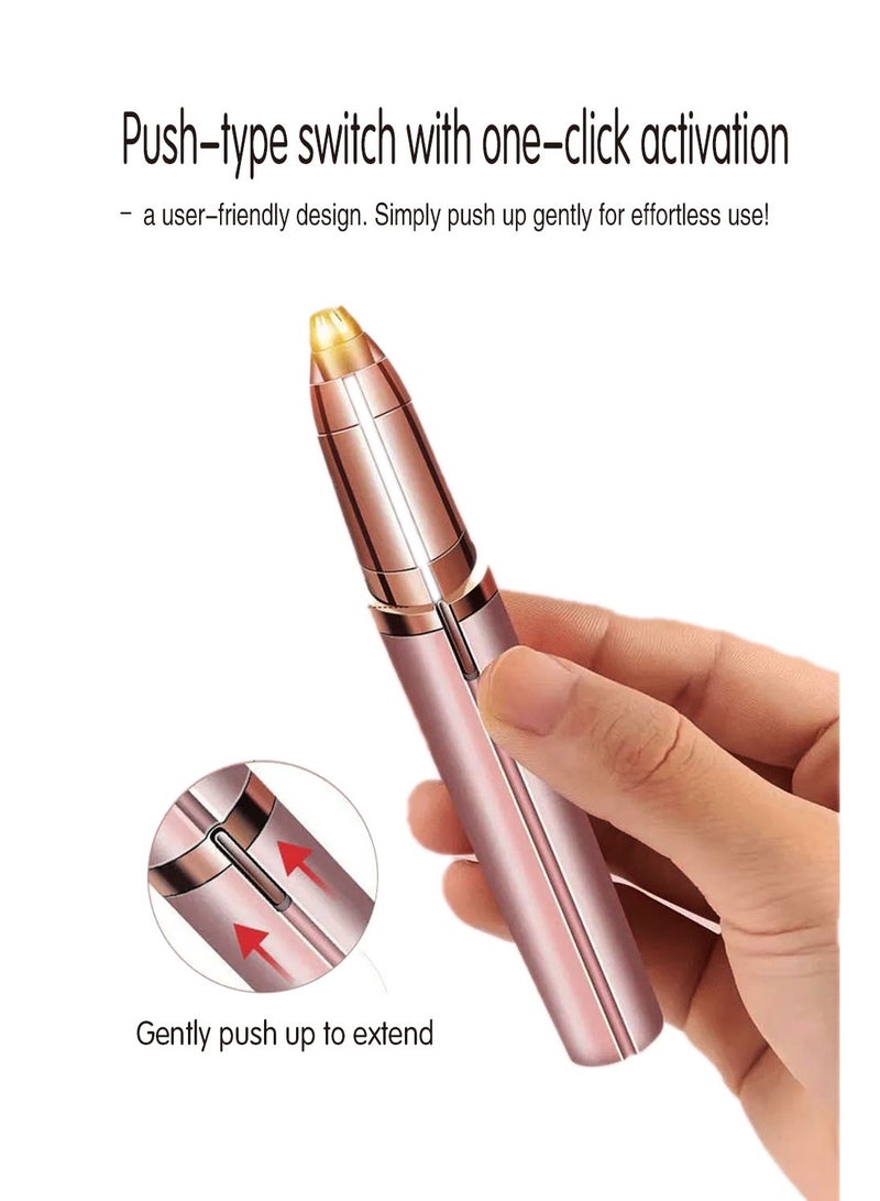 ماكينة إزالة شعر الحواجب الكهربائية مع ضوء LED للنساء، مزيل شعر الوجه بدون ألم لتشكيل الحواجب بدقة - Image 3