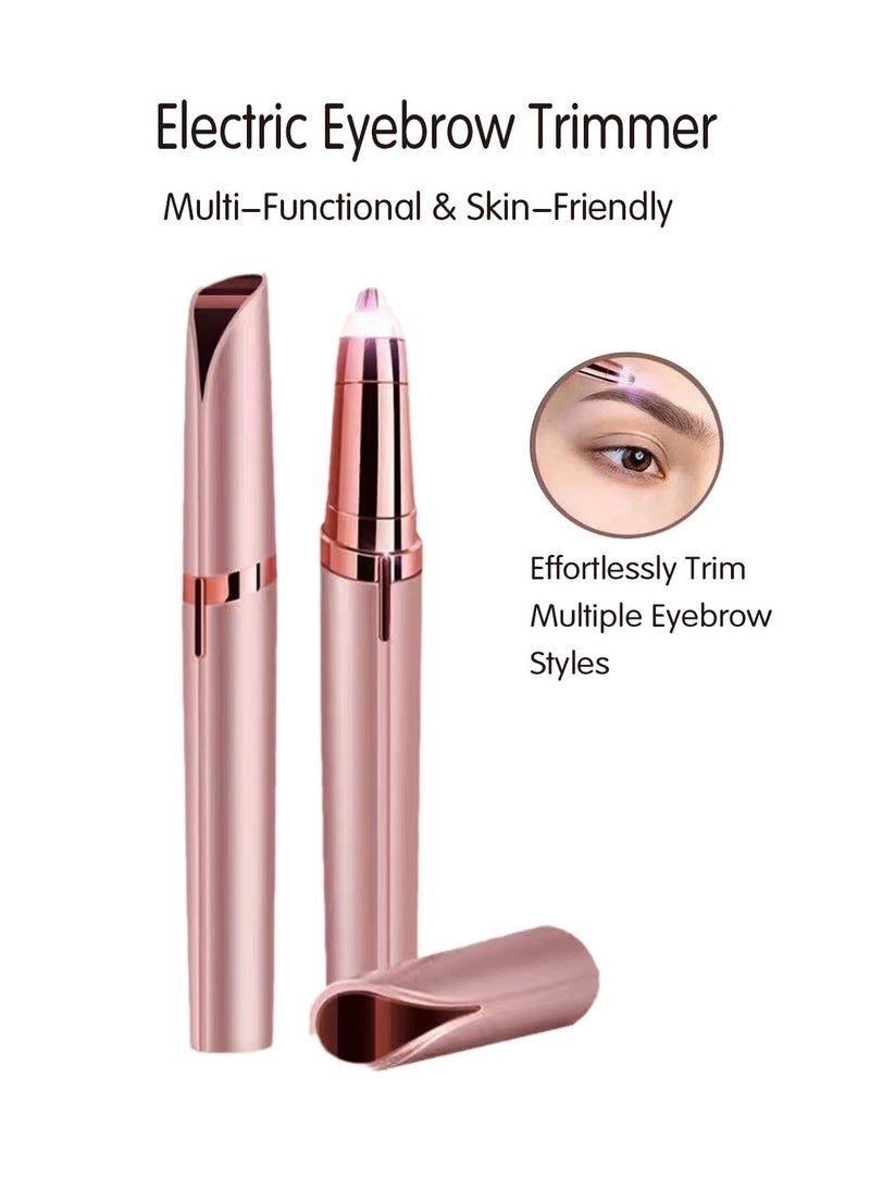 ماكينة إزالة شعر الحواجب الكهربائية مع ضوء LED للنساء، مزيل شعر الوجه بدون ألم لتشكيل الحواجب بدقة - Image 4