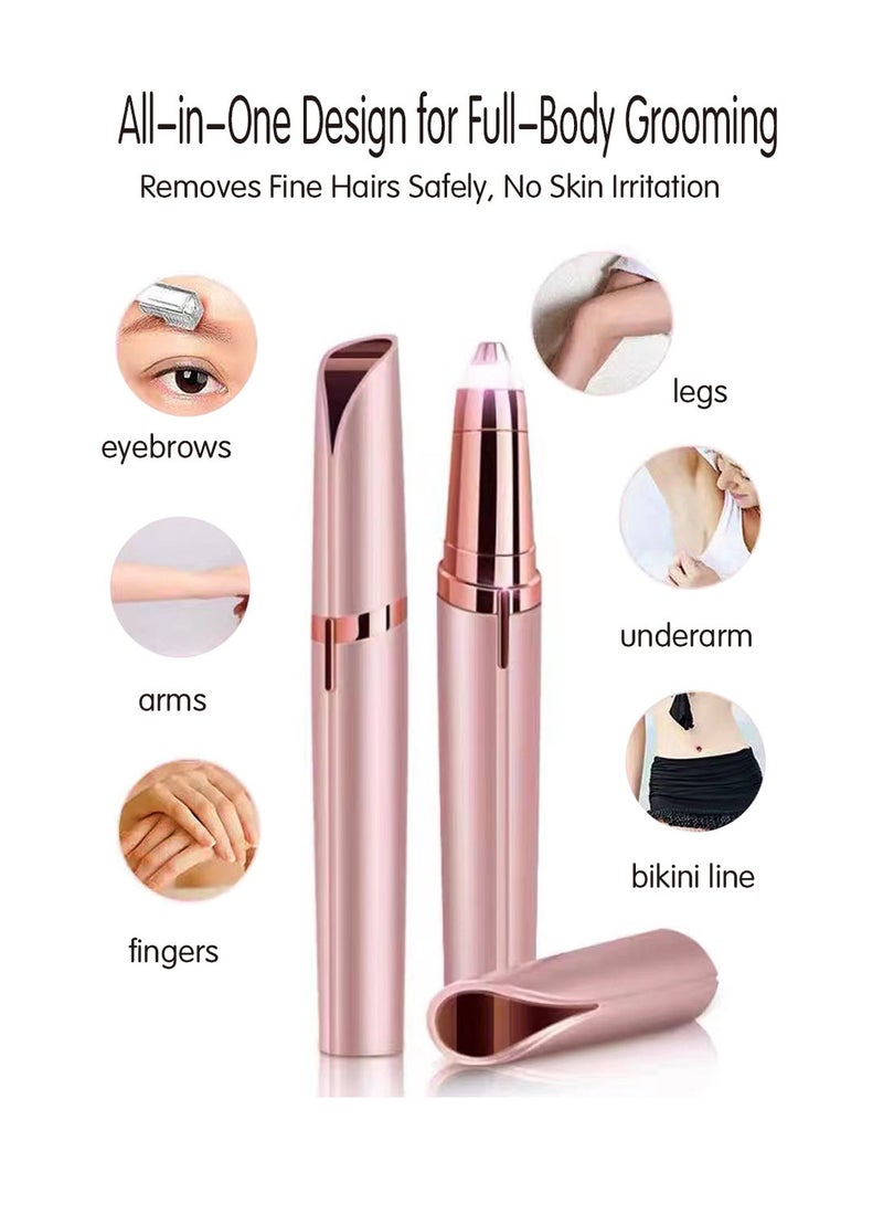 ماكينة إزالة شعر الحواجب الكهربائية مع ضوء LED للنساء، مزيل شعر الوجه بدون ألم لتشكيل الحواجب بدقة - Image 5