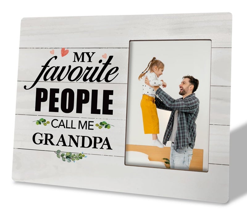 Hilus Grandpa Wood Frame Frame Wooden Picture Frame Photo Frame Decor Decor table for 4x6 inch photo photo photo photo grandpa gifts grandpa gifts for Christmas - Image 1