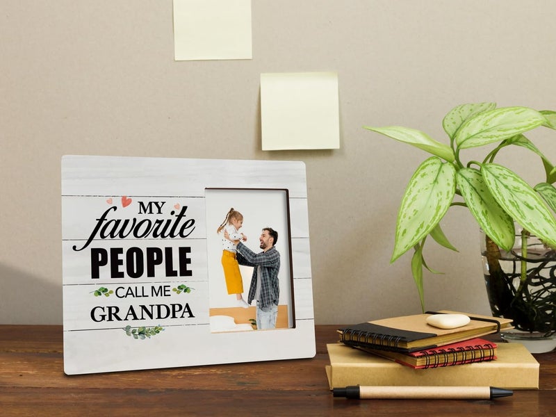 Hilus Grandpa Wood Frame Frame Wooden Picture Frame Photo Frame Decor Decor table for 4x6 inch photo photo photo photo grandpa gifts grandpa gifts for Christmas - Image 5