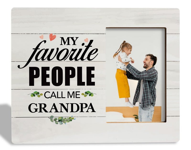 Hilus Grandpa Wood Frame Frame Wooden Picture Frame Photo Frame Decor Decor table for 4x6 inch photo photo photo photo grandpa gifts grandpa gifts for Christmas - Image 2
