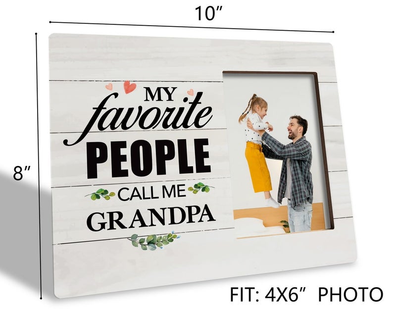 Hilus Grandpa Wood Frame Frame Wooden Picture Frame Photo Frame Decor Decor table for 4x6 inch photo photo photo photo grandpa gifts grandpa gifts for Christmas - Image 3
