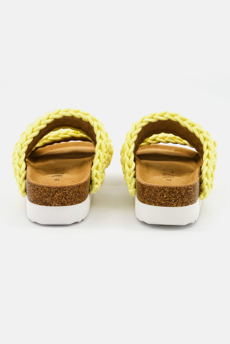 XOXO Women Slip On Open Toe Casual Sandal, Yellow - Image 2