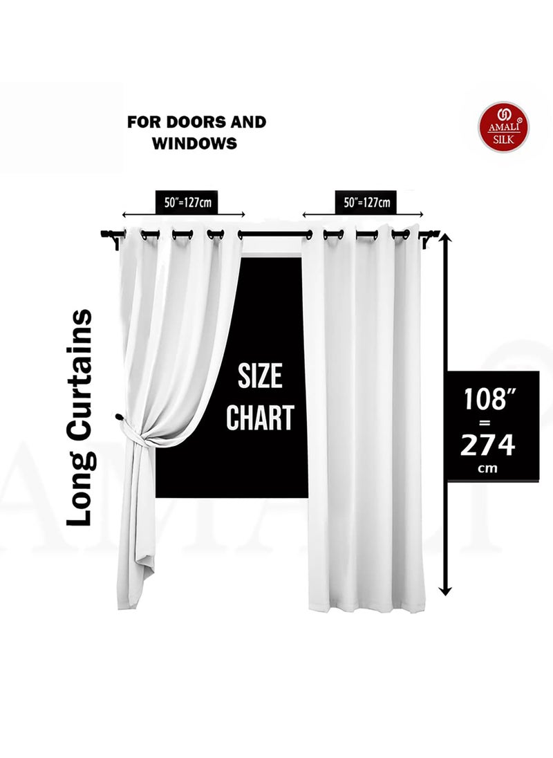Amali  - Amali 2 Curtains for Living room or Bedroom Good for Noise Reduction and Light Blocking Size is 50in x 108in - Image 1